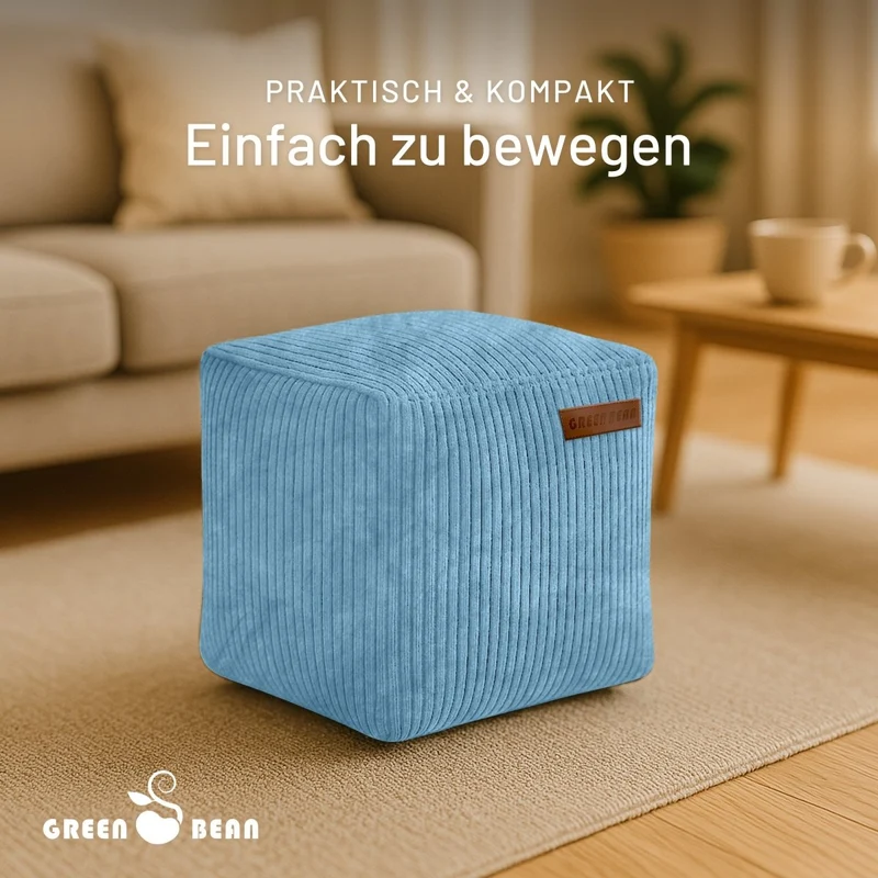 Cube Sitzhocker in Cord-Optik