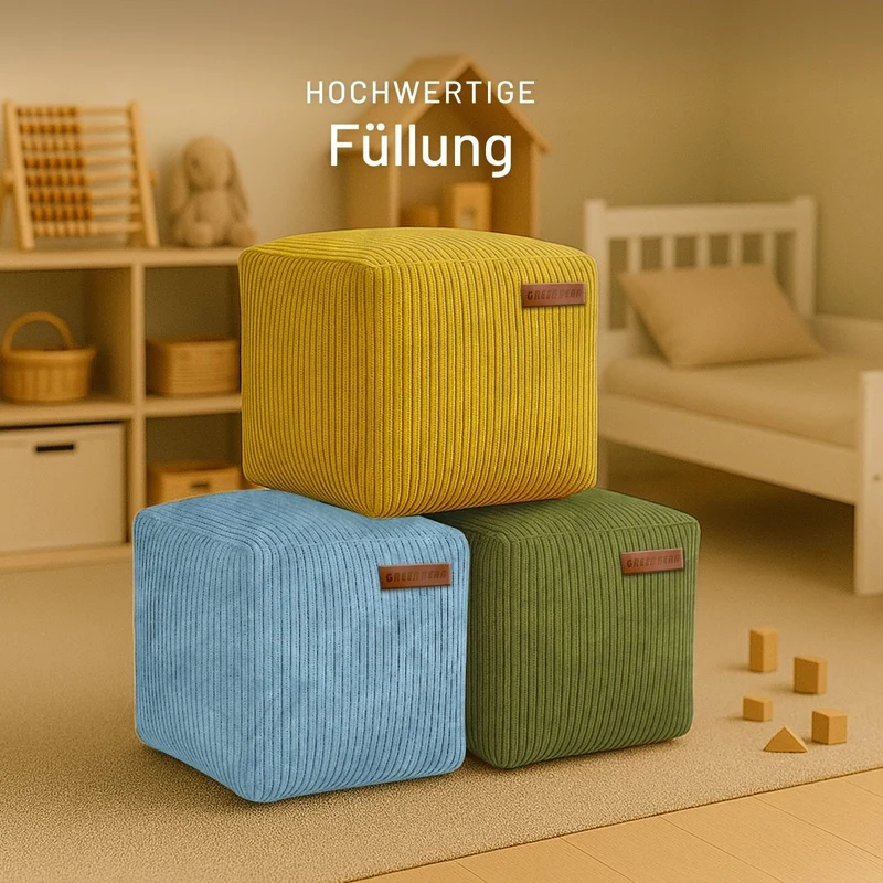 Cube Sitzhocker in Cord-Optik