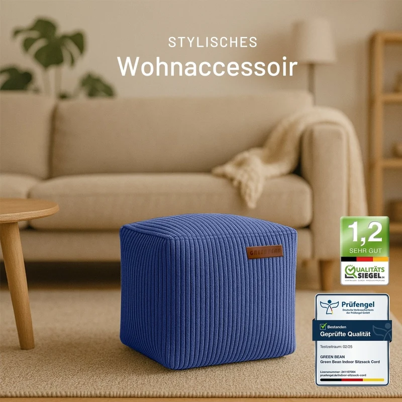 Cube Sitzhocker in Cord-Optik