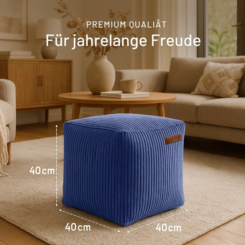 Cube Sitzhocker in Cord-Optik