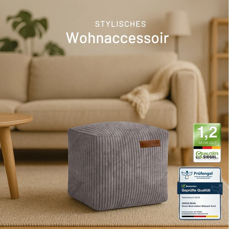 Cube Sitzhocker in Cord-Optik