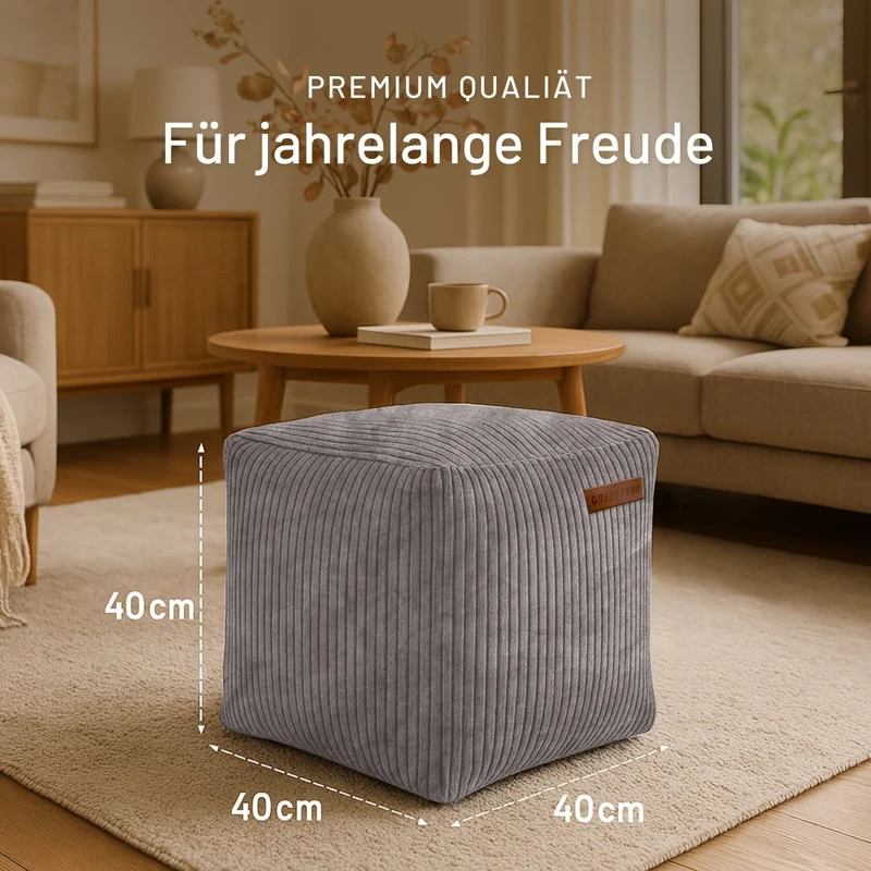 Cube Sitzhocker in Cord-Optik