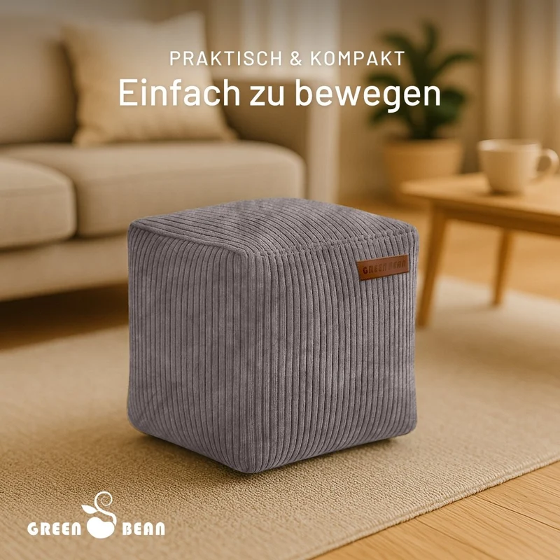 Cube Sitzhocker in Cord-Optik