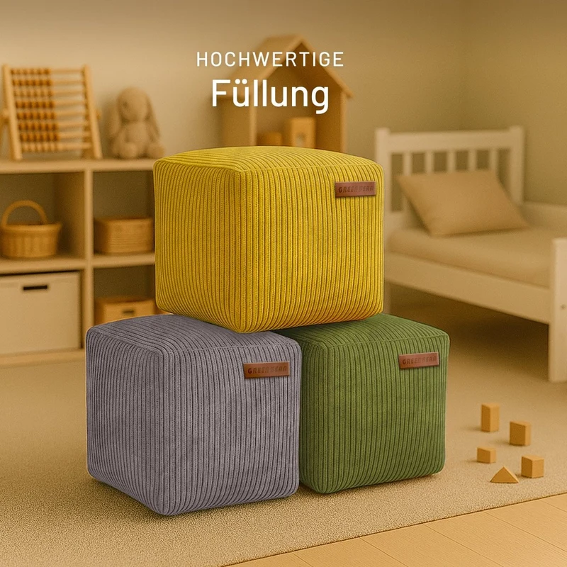 Cube Sitzhocker in Cord-Optik