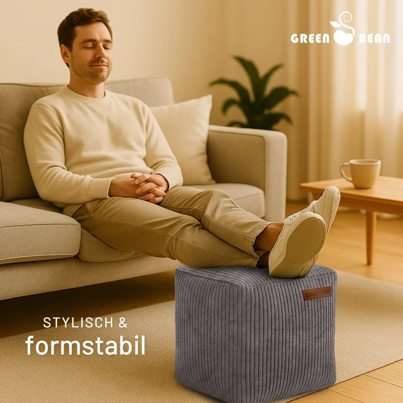 Cube Sitzhocker in Cord-Optik