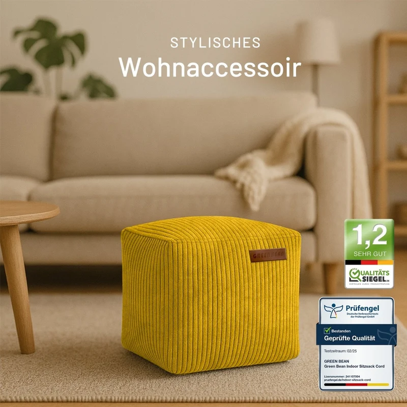 Cube Sitzhocker in Cord-Optik