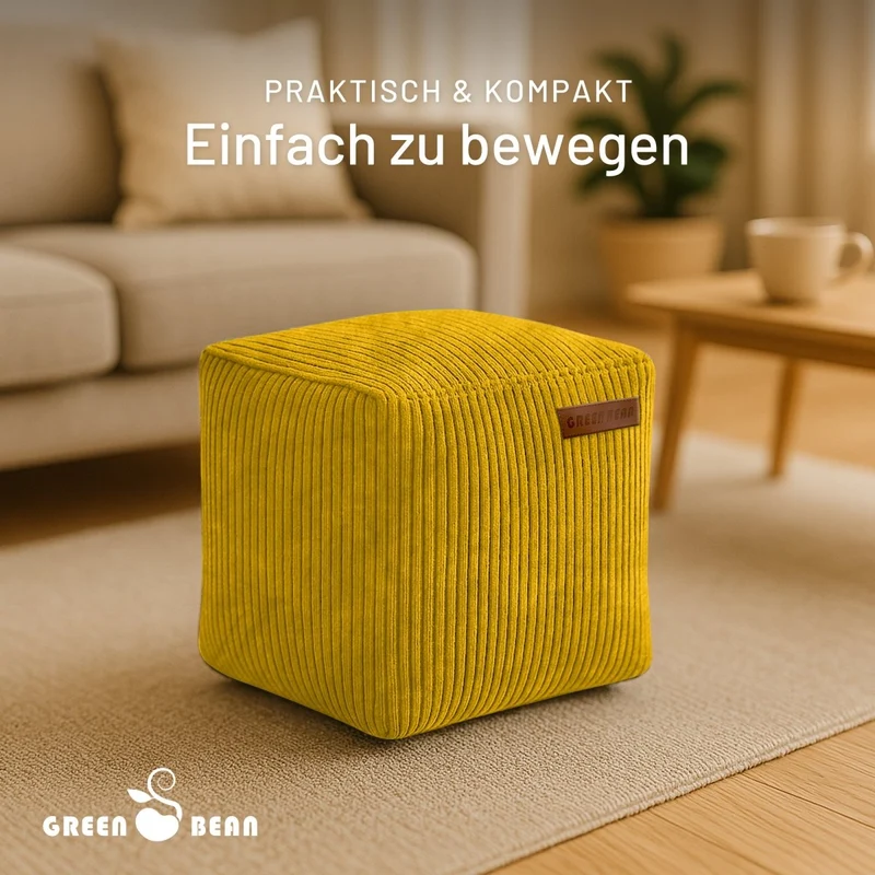 Cube Sitzhocker in Cord-Optik