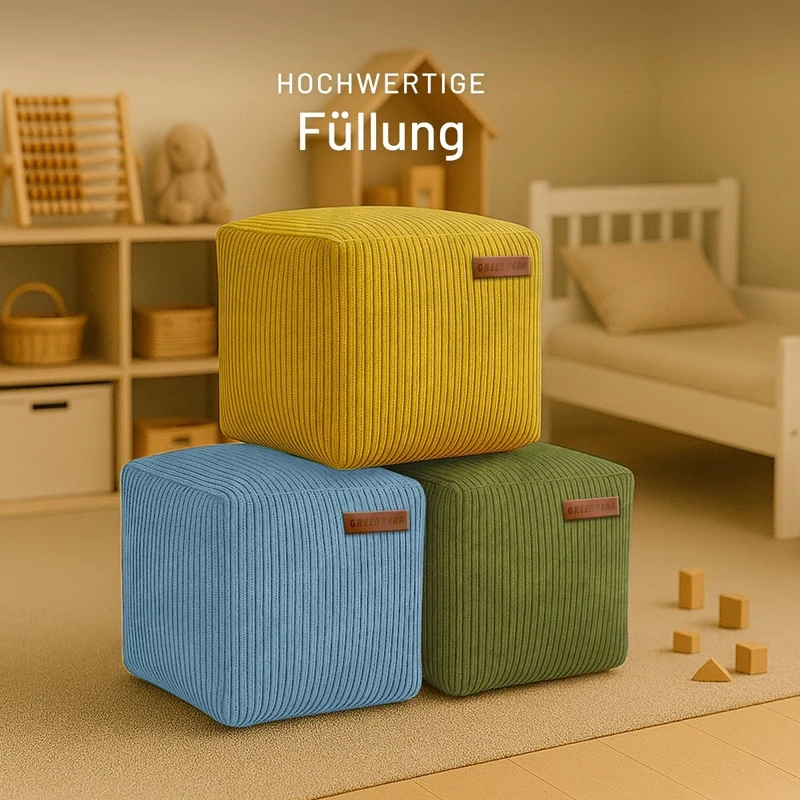 Cube Sitzhocker in Cord-Optik