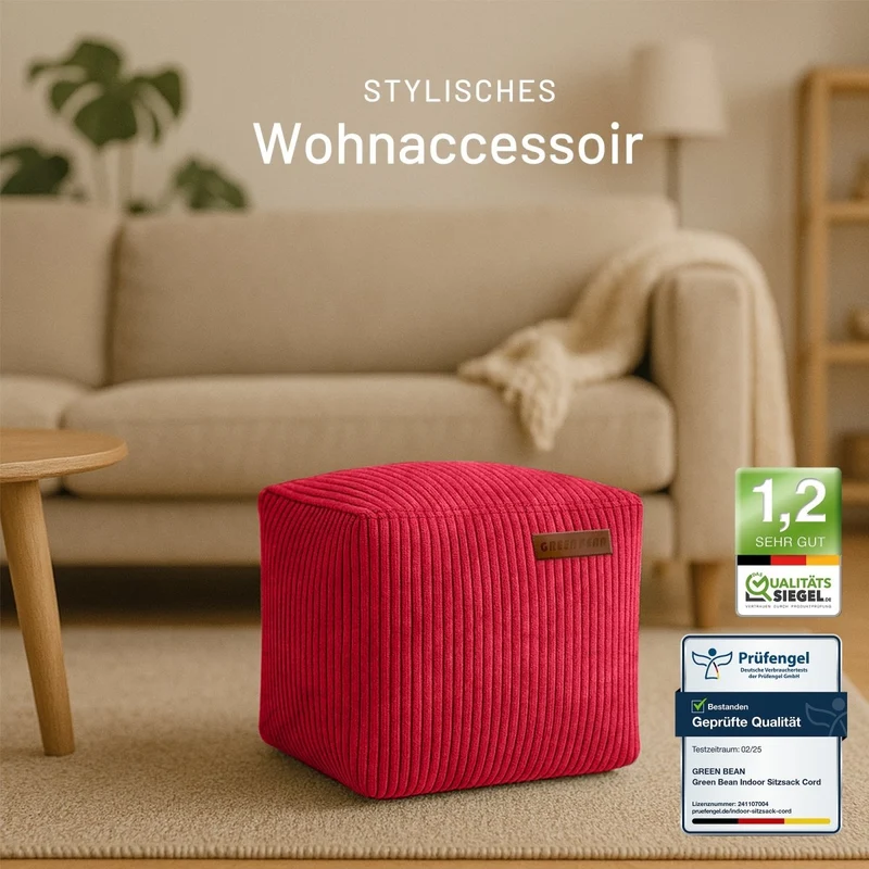 Cube Sitzhocker in Cord-Optik