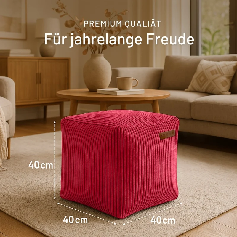 Cube Sitzhocker in Cord-Optik
