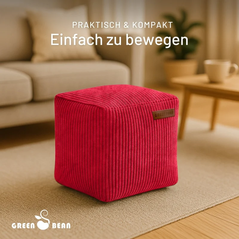 Cube Sitzhocker in Cord-Optik