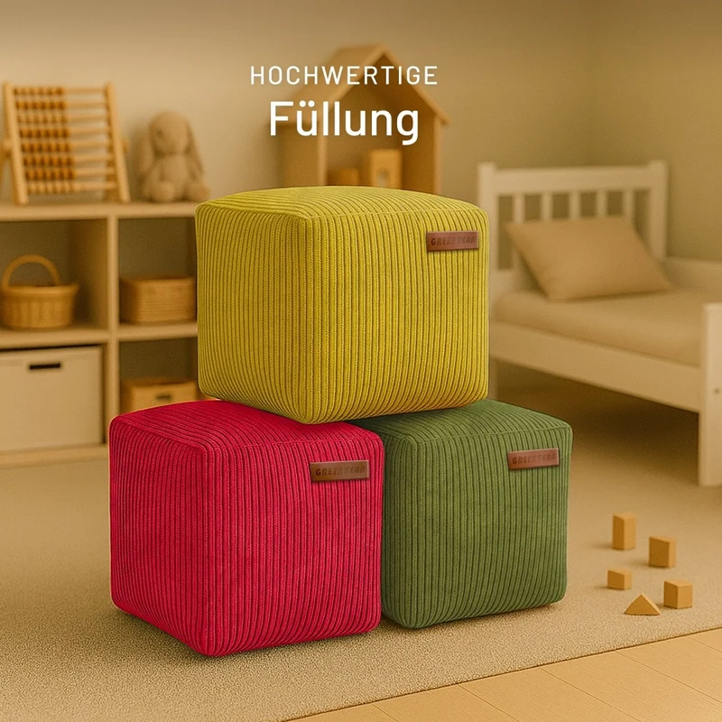Cube Sitzhocker in Cord-Optik