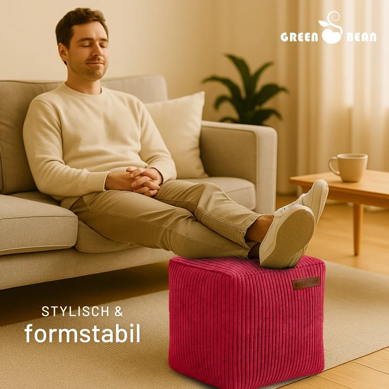 Cube Sitzhocker in Cord-Optik