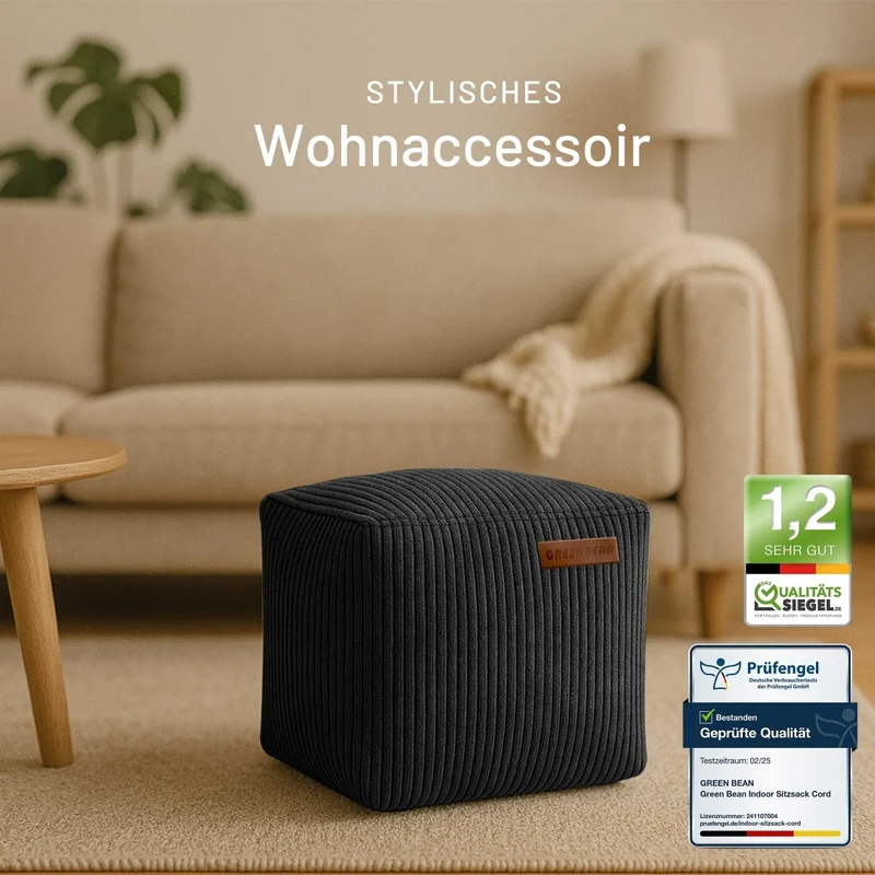 Cube Sitzhocker in Cord-Optik