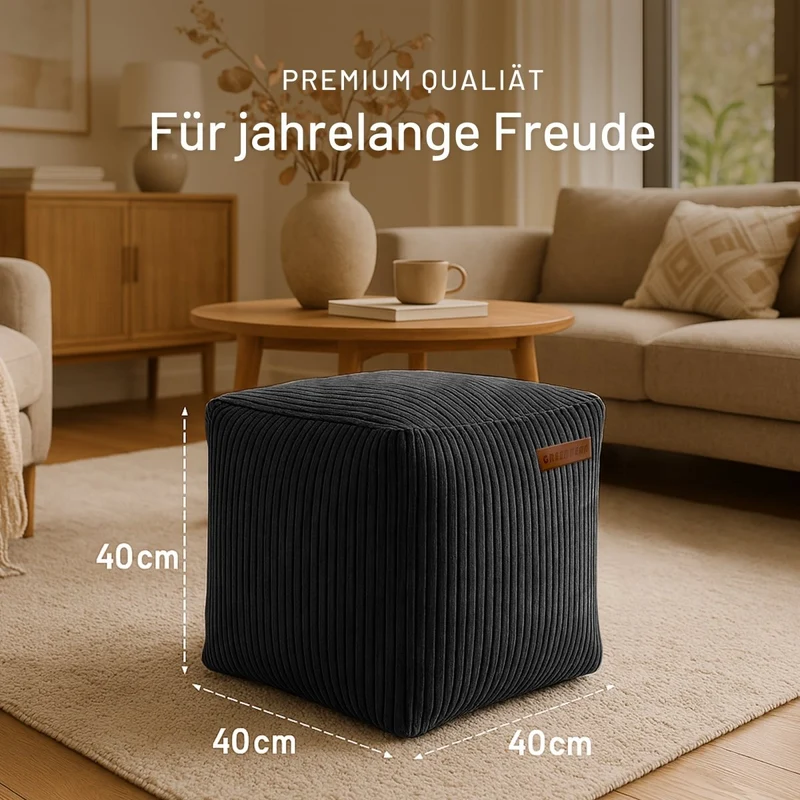Cube Sitzhocker in Cord-Optik