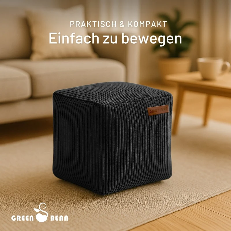 Cube Sitzhocker in Cord-Optik