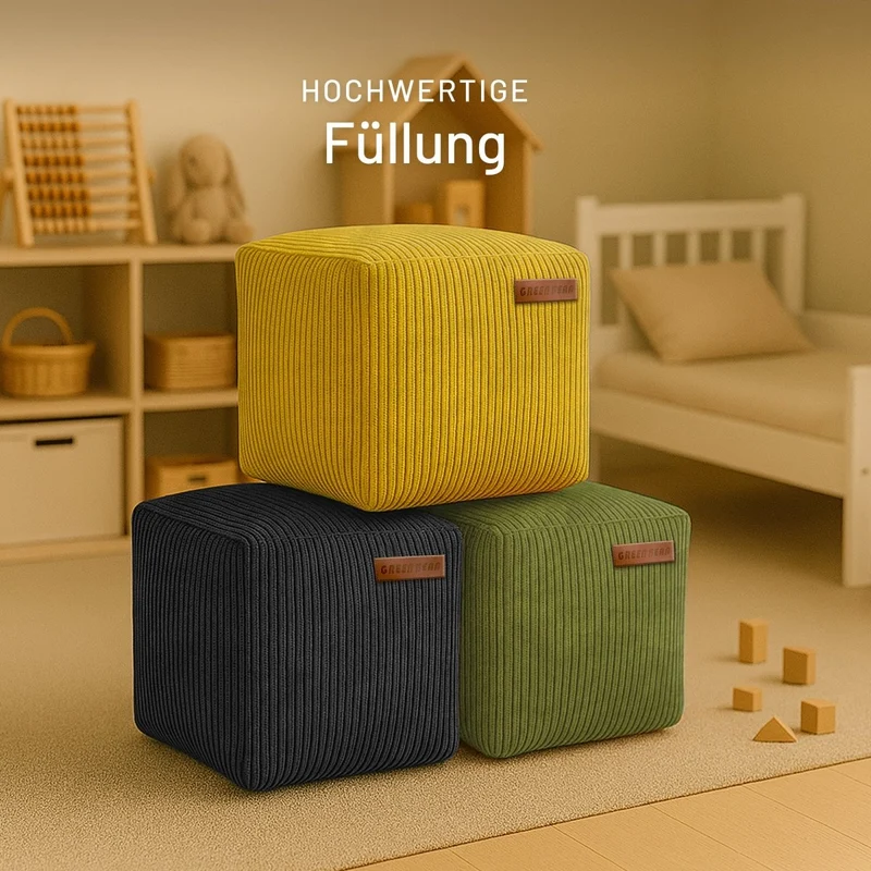 Cube Sitzhocker in Cord-Optik