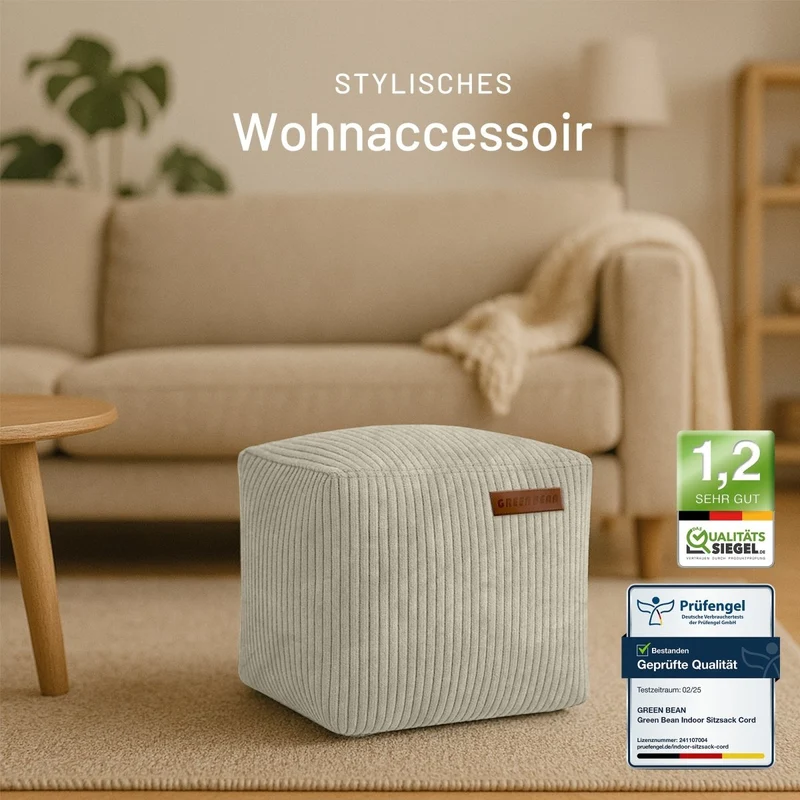 Cube Sitzhocker in Cord-Optik