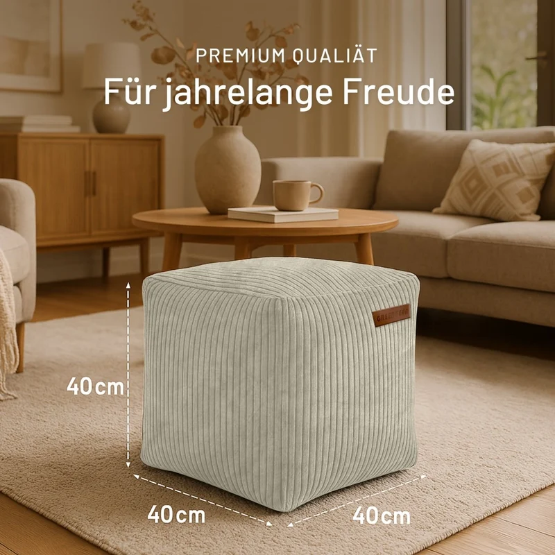 Cube Sitzhocker in Cord-Optik