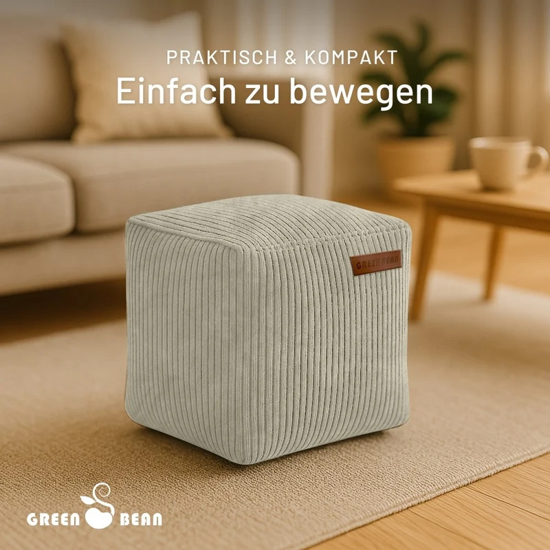Cube Sitzhocker in Cord-Optik