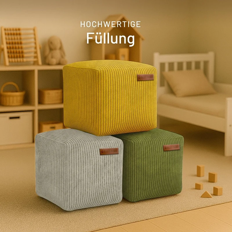 Cube Sitzhocker in Cord-Optik