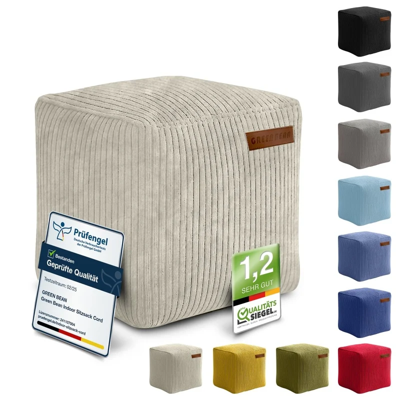 Cube Sitzhocker in Cord-Optik