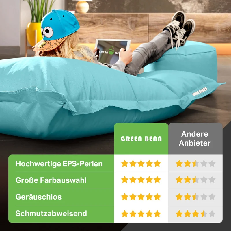 Square Riesensitzsack mit Pouf Stay