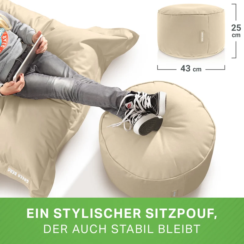 Square Riesensitzsack mit Pouf Stay