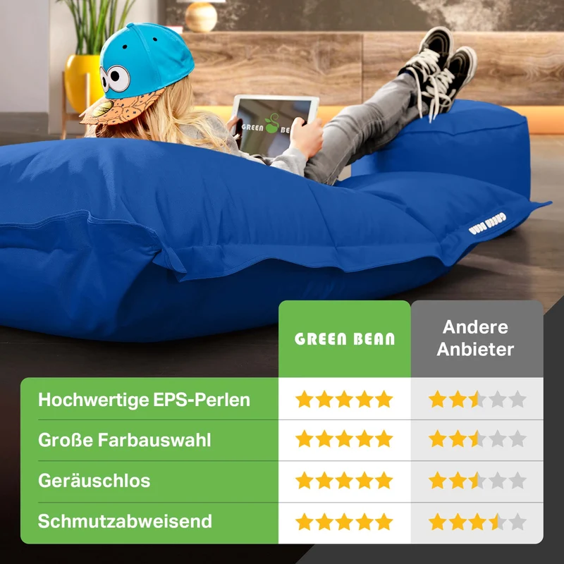 Square Riesensitzsack mit Pouf Stay