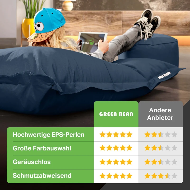 Square Riesensitzsack mit Pouf Stay
