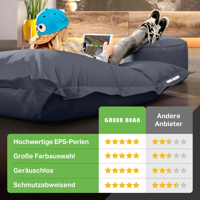 Square Riesensitzsack mit Pouf Stay