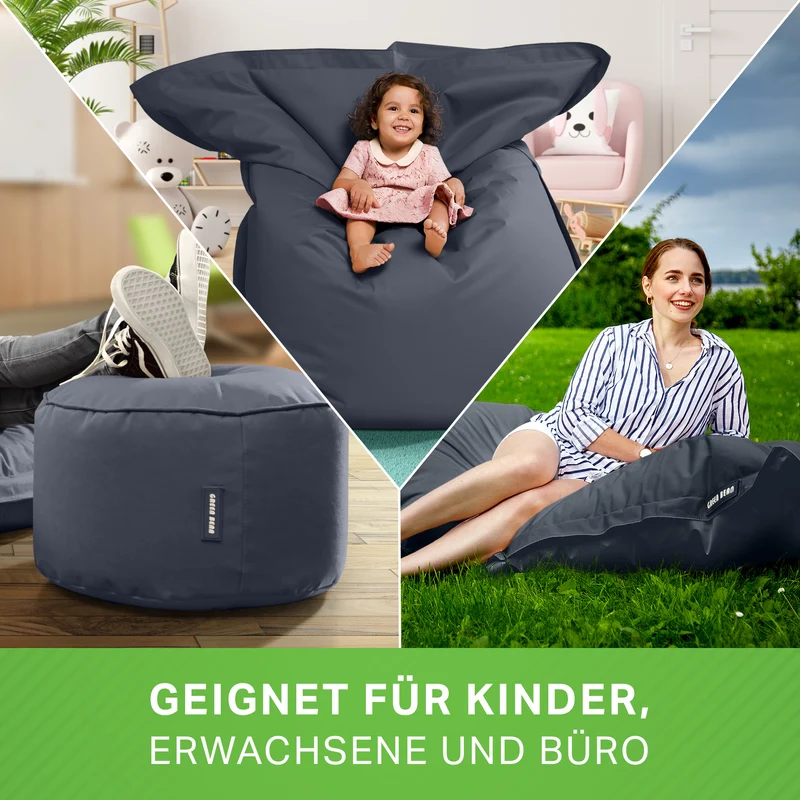 Square Riesensitzsack mit Pouf Stay
