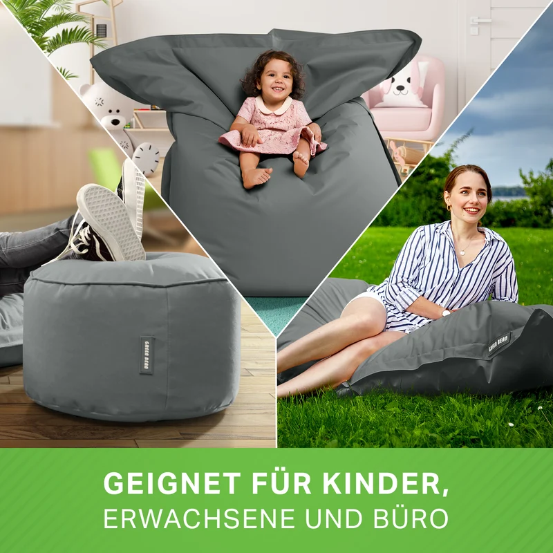 Square Riesensitzsack mit Pouf Stay