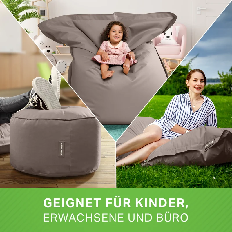 Square Riesensitzsack mit Pouf Stay
