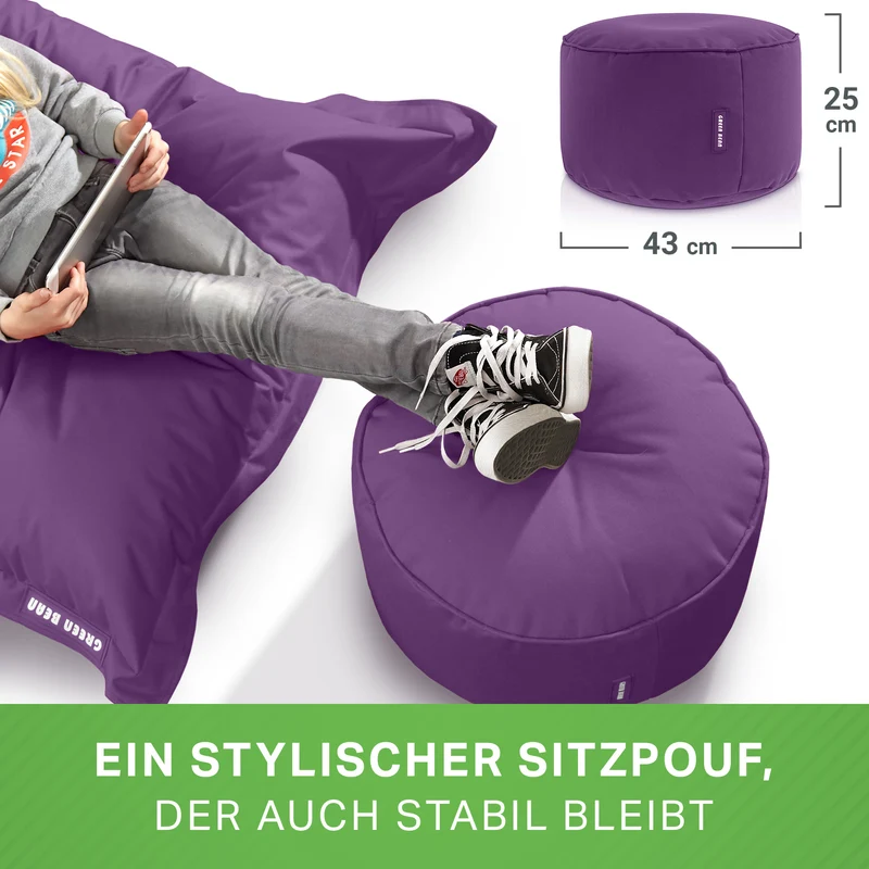 Square Riesensitzsack mit Pouf Stay