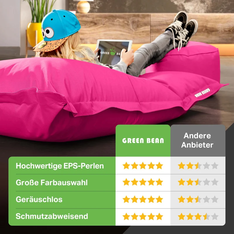 Square Riesensitzsack mit Pouf Stay
