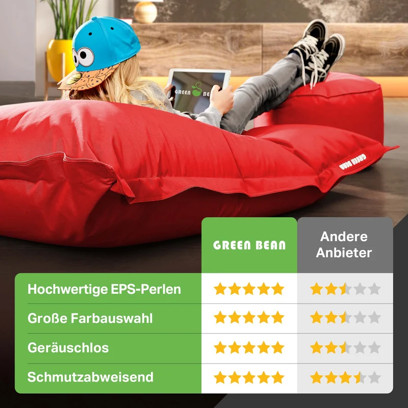 Square Riesensitzsack mit Pouf Stay