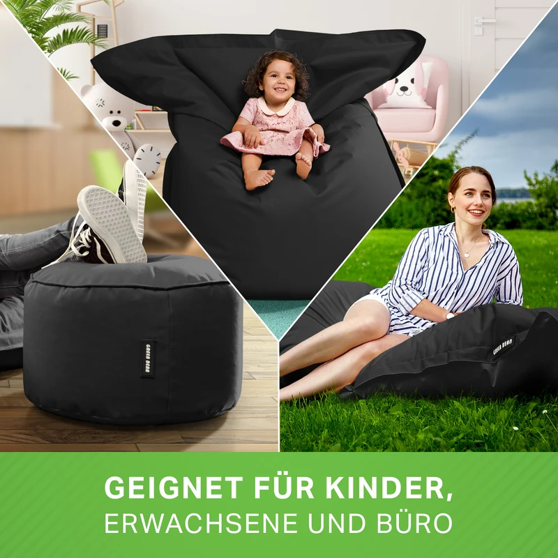 Square Riesensitzsack mit Pouf Stay