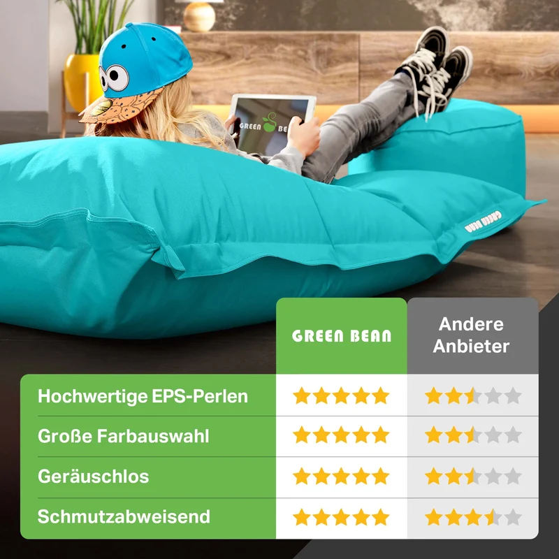 Square Riesensitzsack mit Pouf Stay
