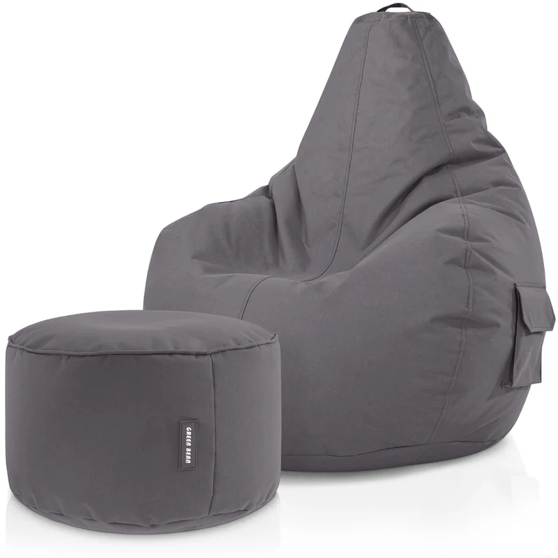 Gaming Sitzsack + Pouf Cozy im Set aus PVC