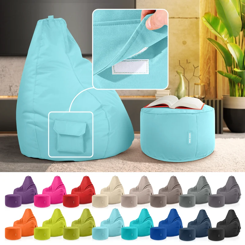 Gaming Sitzsack + Pouf Cozy im Set aus PVC