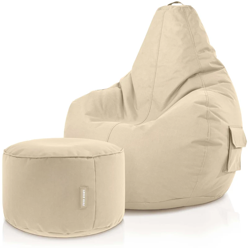 Gaming Sitzsack + Pouf Cozy im Set aus PVC
