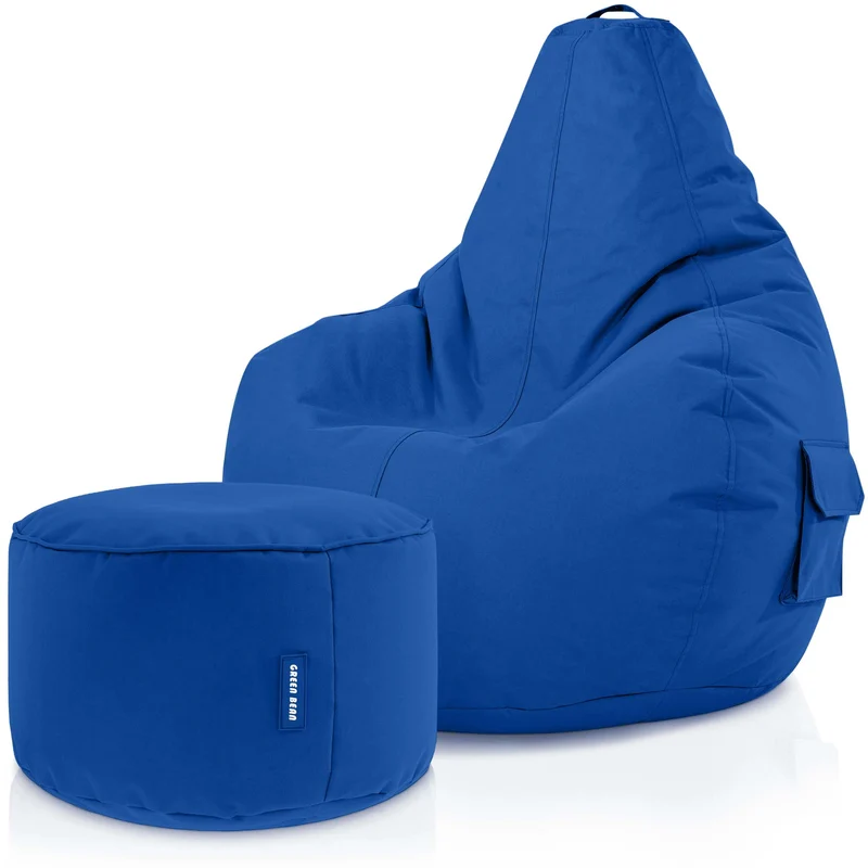 Gaming Sitzsack + Pouf Cozy im Set aus PVC