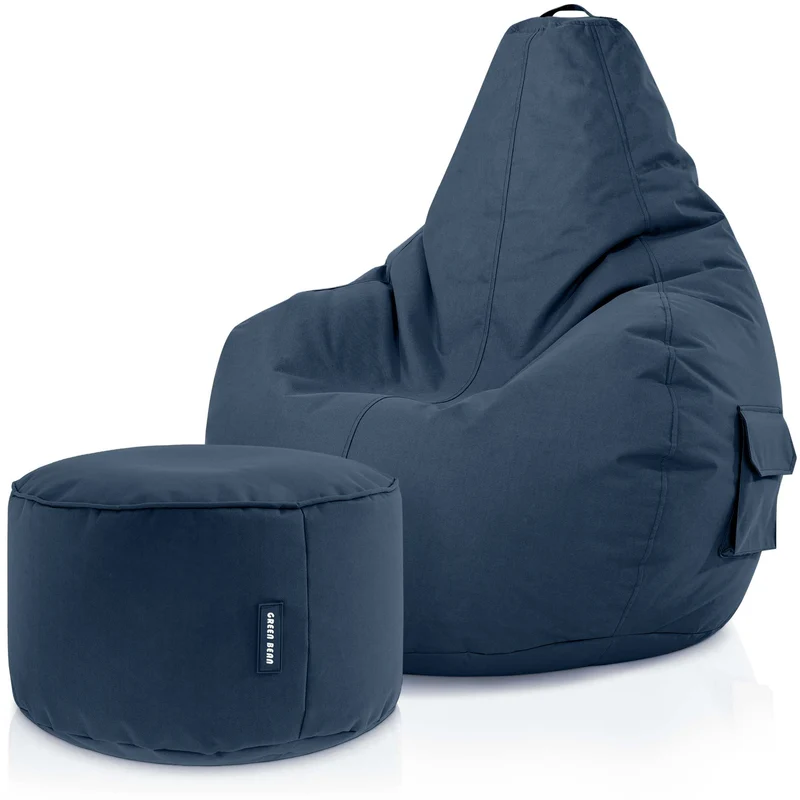 Gaming Sitzsack + Pouf Cozy im Set aus PVC