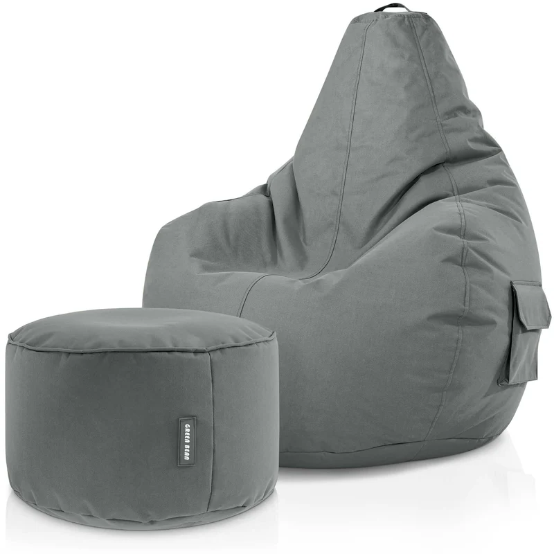Gaming Sitzsack + Pouf Cozy im Set aus PVC