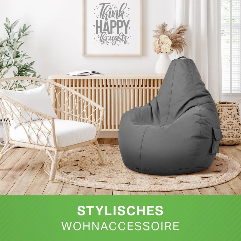 Gaming Sitzsack + Pouf Cozy im Set aus PVC