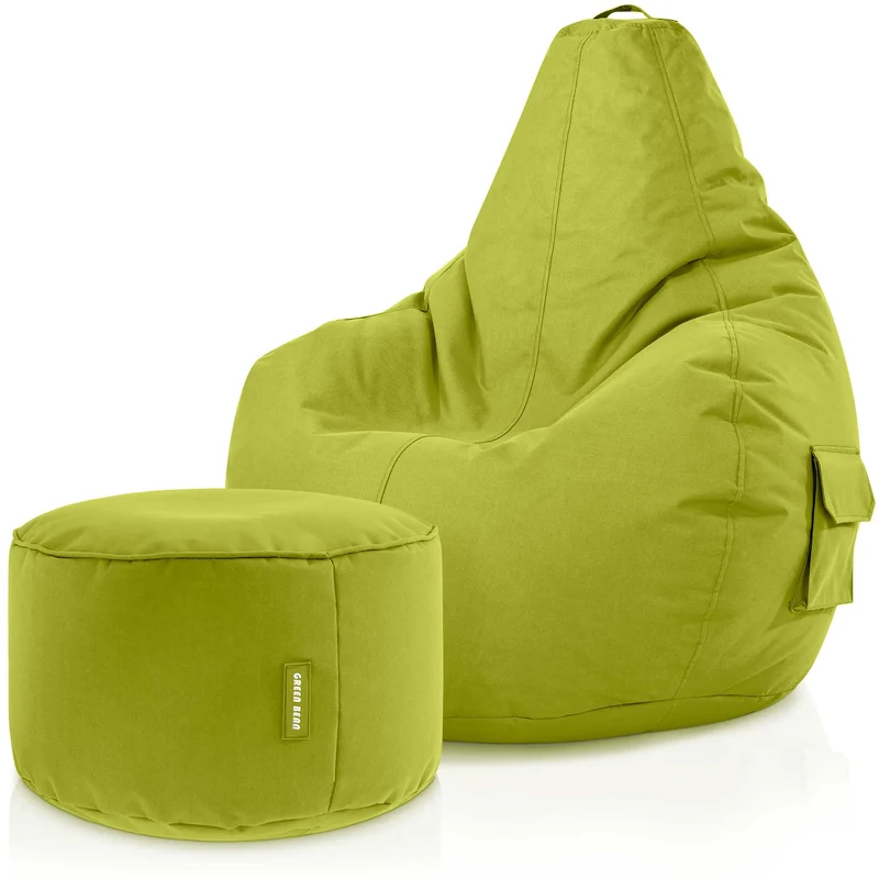 Gaming Sitzsack + Pouf Cozy im Set aus PVC