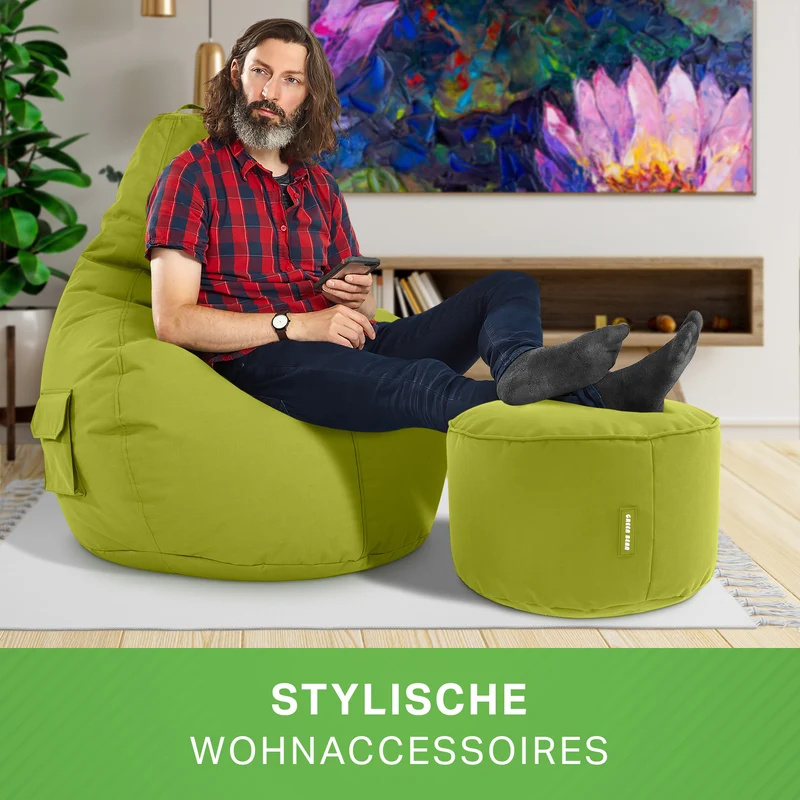 Gaming Sitzsack + Pouf Cozy im Set aus PVC
