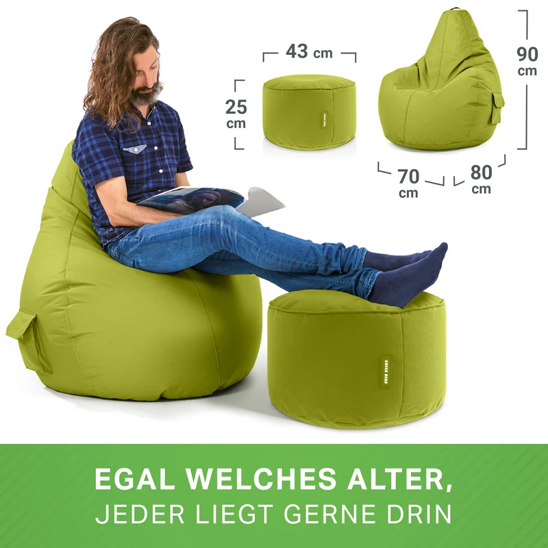 Gaming Sitzsack + Pouf Cozy im Set aus PVC