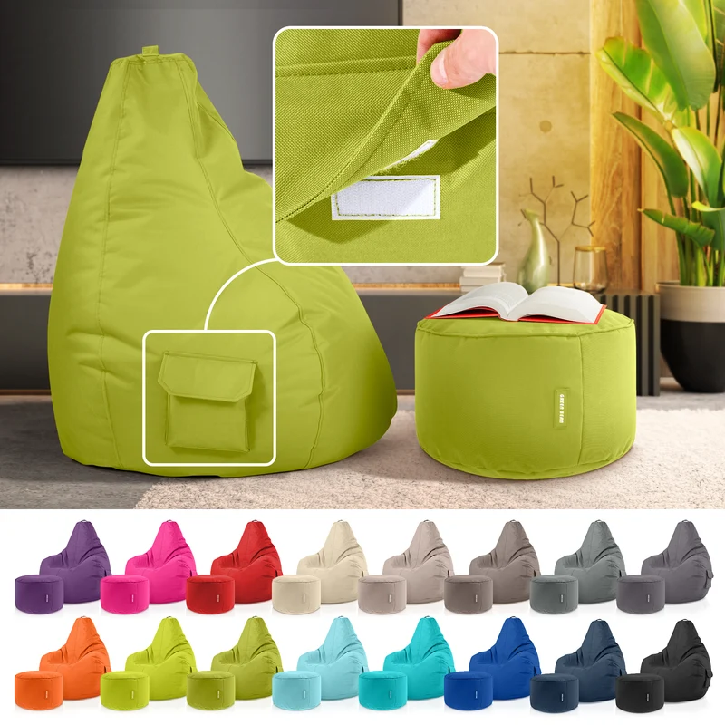 Gaming Sitzsack + Pouf Cozy im Set aus PVC